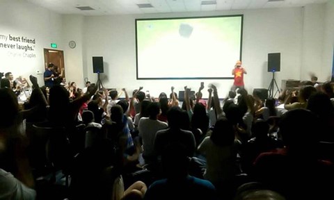 Trường đại học, bệnh viện náo nức tổ chức xem chung kết U23 châu Á - 2