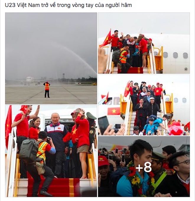 Hình ảnh U23 Việt Nam về nước ngập tràn Facebook - 3