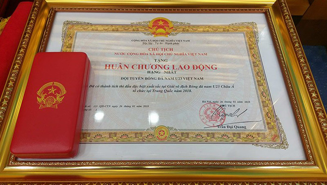 Thủ tướng trao tặng Huân chương cho đội tuyển U23 Việt Nam - 2