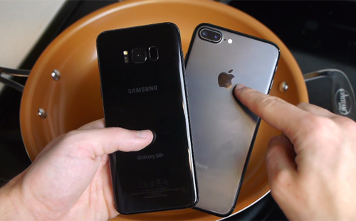 iPhone 7 Plus và Galaxy S8+ “thi gan” cùng nước đun sôi
