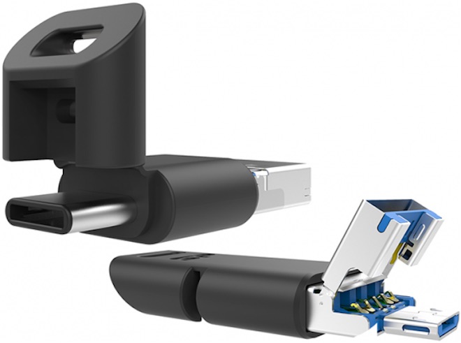 Đã có USB tích hợp 3 cổng: USB thường, USB-C và microUSB