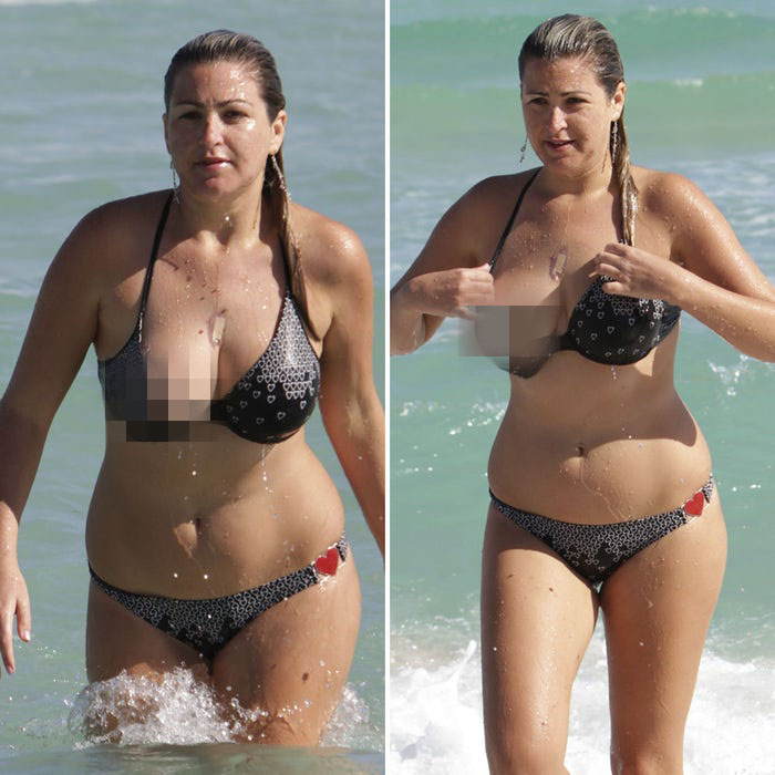 Sao dở khóc dở cười vì sự cố bikini khi nô đùa sóng biển - 7