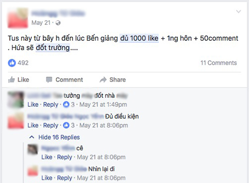 Những status &#34;Đủ 1.000 Like đốt trường&#34; nhan nhản trên Facebook - 4