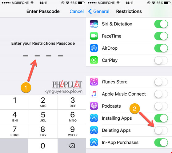 Sửa lỗi không thể xóa ứng dụng trên iPhone - 2