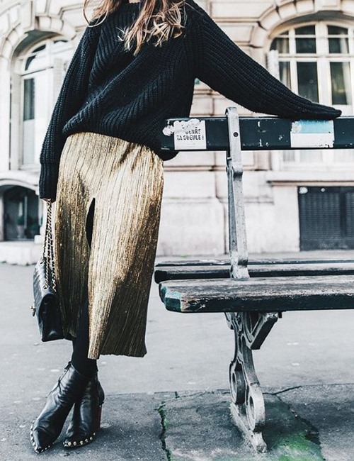 Bừng sáng tiết thu với váy xếp ly óng ánh - 9