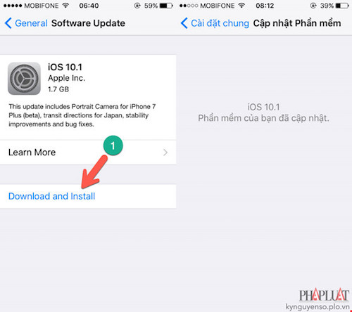 2 cách cập nhật iOS 10.1 cho iPhone - 1