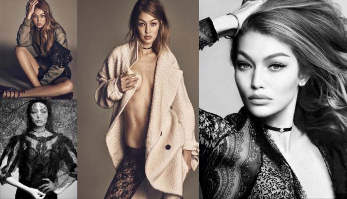 Gigi Hadid nửa kín nửa hở với ren xuyên thấu - 9