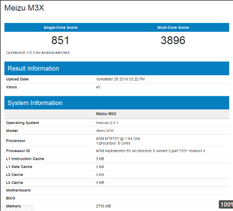 Meizu M3X và Meizu Pro 6 Plus lộ thông số trên GeekBench