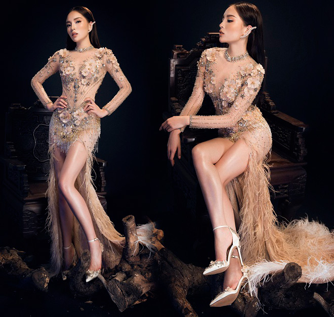 Hà Thu "đụng hàng" Kỳ Duyên với váy xuyên thấu, ai đẹp hơn? - 1
