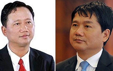 Hai bị can Trịnh Xuân Thanh và Đinh La Thăng.