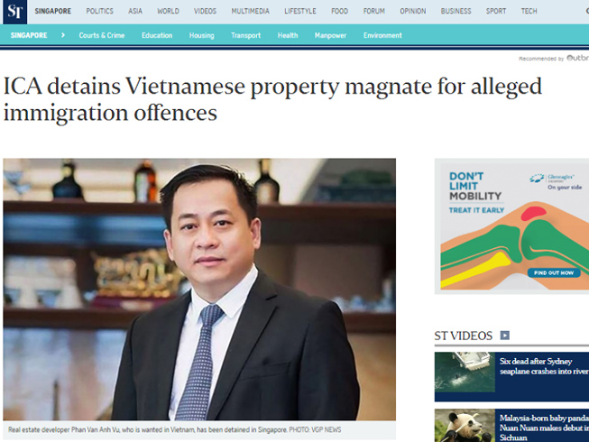 Singapore xác nhận đang tạm giữ ông &#34;Phan Van Anh Vu&#34; - 1