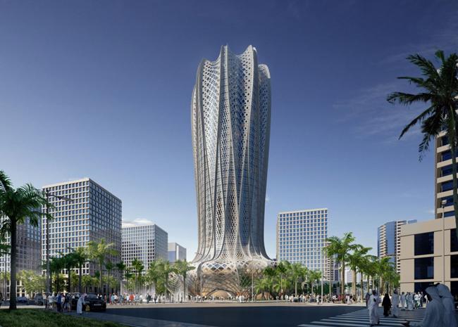 Khách sạn Qatari với kiến trúc độc đáo mô phỏng một bông hoa sa mạc. Công trình đang được gấp rút xây dựng và dự kiến hoàn thành vào năm 2020.