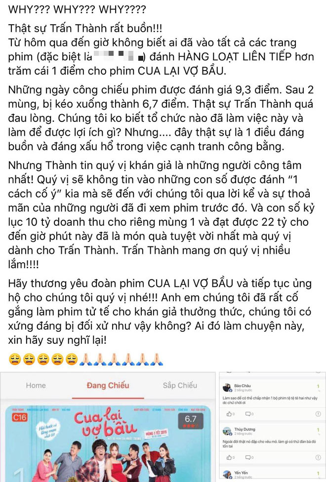 Ai đã chấm liên tiếp hơn trăm điểm 1 cho phim của Trấn Thành? - 1