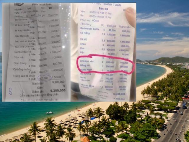 Nhà hàng Nha Trang "chém đẹp" du khách: 500.000 đ / trúng xào, 300.000đ / đậu luộc
