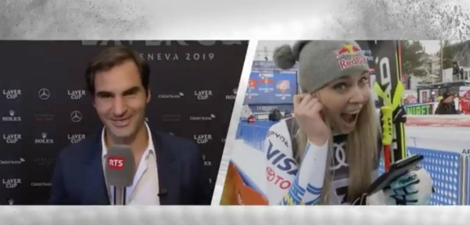 Federer “thả thính” mỹ nhân trượt tuyết, nhận “món quà” đáp trả bất ngờ - 1