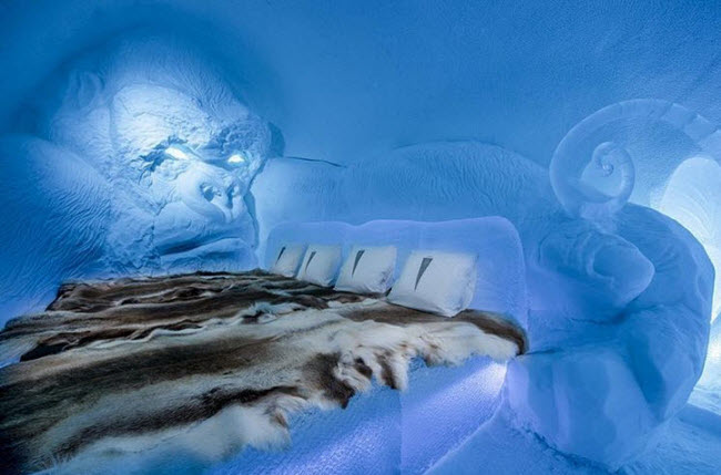 1. Icehotel, Thụy Điển: Nếu du khách thích thời tiết lạnh, tuyết và băng, thì khách sạn băng Icehotel là một sự lựa chọn lý tưởng.
