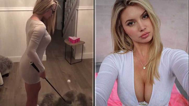 "Tiên nữ" golf đẹp vạn người mê hứa thưởng nóng fan nếu làm được trò lạ - 1