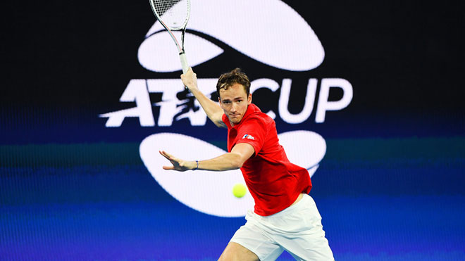 Video tennis Medvedev - Nishikori: Chiến quả xuất sắc, sớm ẵm vé bán kết (ATP Cup) - 1