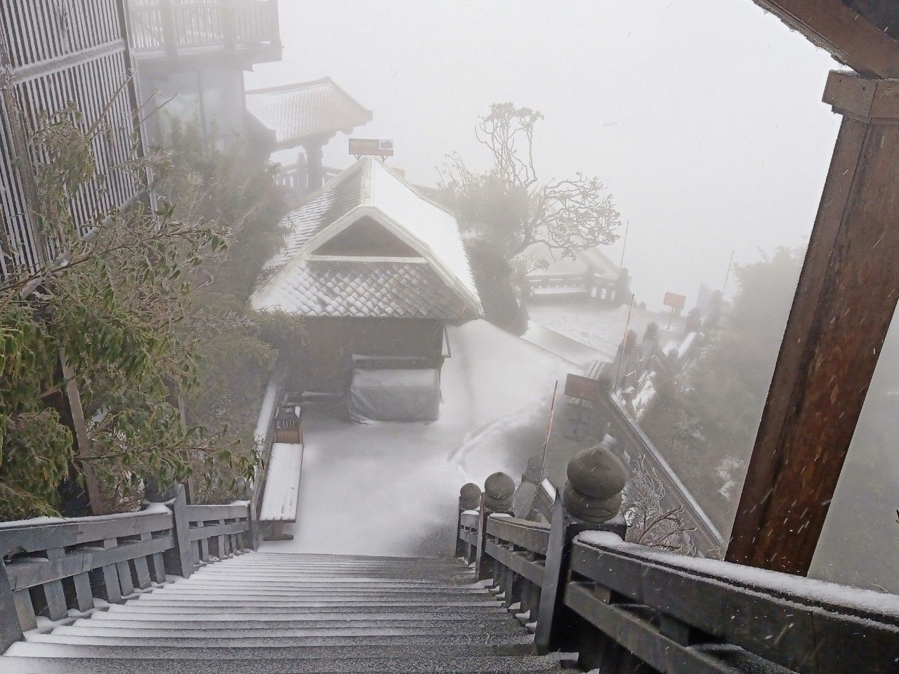 Clip: Mưa tuyết bất ngờ phủ trắng đỉnh Fansipan ngày 27 Tết Tân Sửu - 3