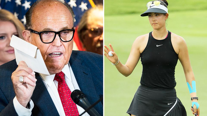 Nữ golfer diện váy bó sát liên tục để lộ điểm “nhạy cảm” - 1