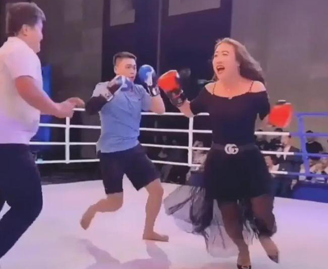 Ngán ngẩm võ Trung Quốc: Tay đấm UFC dự giải võ nam đấu nữ đi giày cao gót - 1