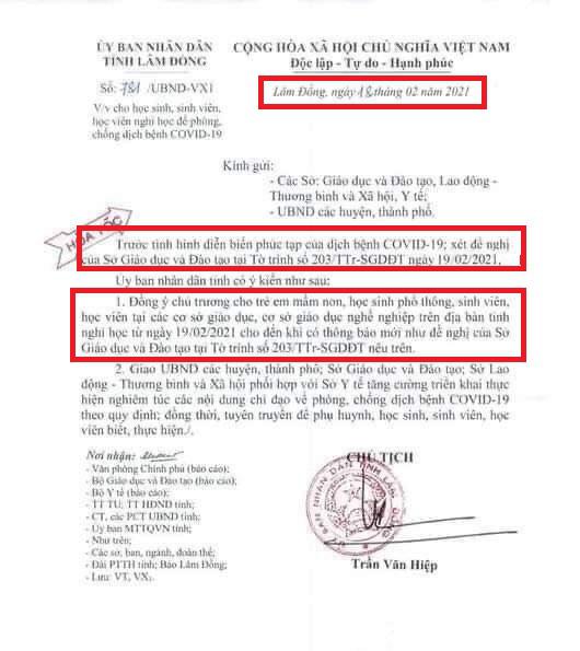 Lâm Đồng: Xử phạt 3 học sinh làm giả, phát tán văn bản hoả tốc của UBND tỉnh - 1