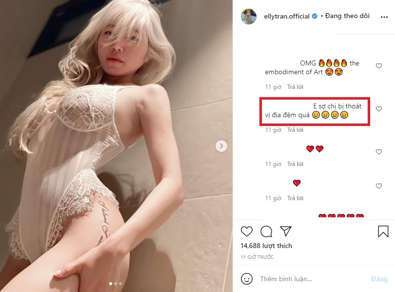 Elly Trần khoe đường cong "không giống ai", dân mạng lo lắng tư thế "thoát vị đĩa đệm" - 3
