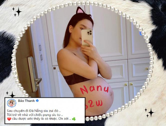 Bảo Thanh tung ảnh gợi cảm khoe bụng bầu ở cuối thai kỳ - 4
