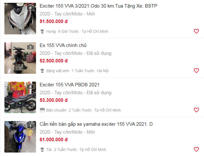 Exciter 155 VVA cũ rao giá bán đắt hơn giá niêm yết hãng - 1