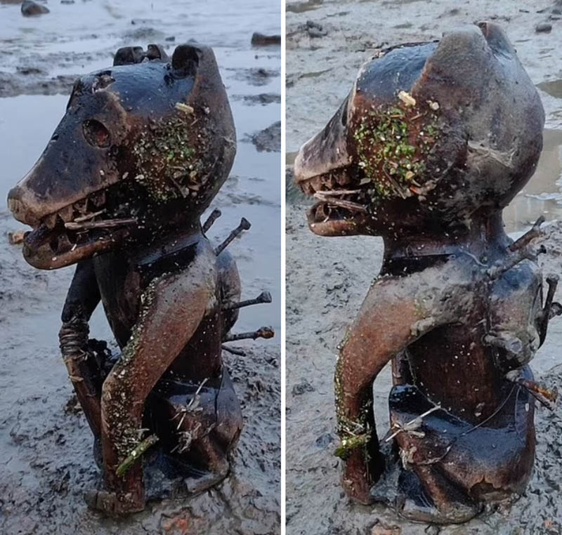 Khai quật được bức tượng có hình thù kỳ dị bên bờ sông gây tranh cãi - 4