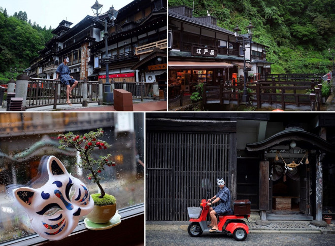 Suối nước nóng Ginzan Onsen đẹp mê hoặc trong ngày mưa - 10