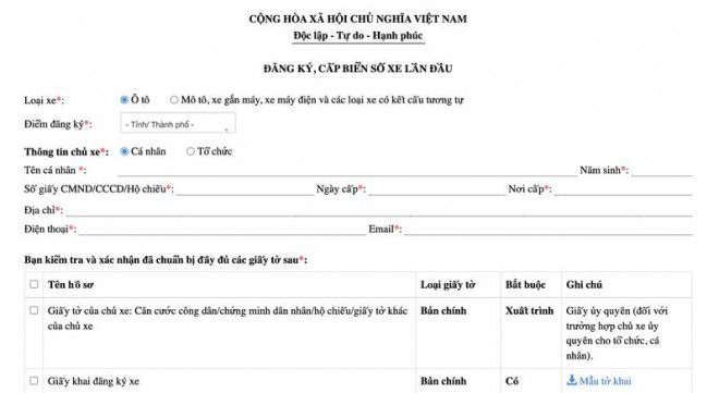 2 cách đăng ký thủ tục xe qua mạng ngay tại nhà - 5