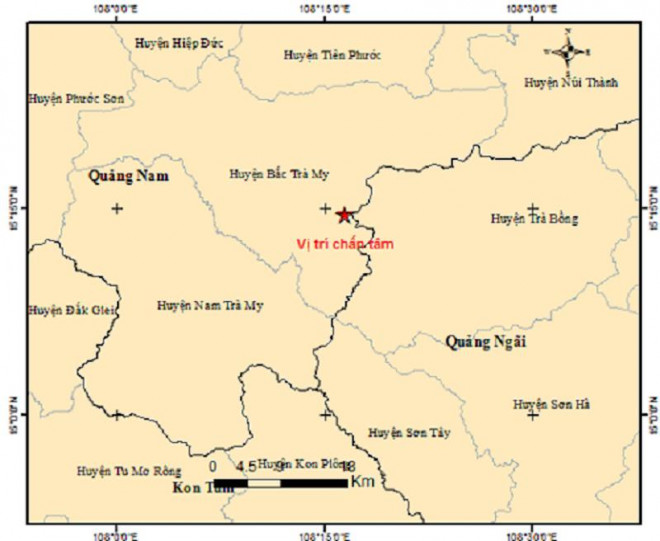 20 phút, huyện miền núi ở Quảng Nam xảy ra 2 trận động đất - 1
