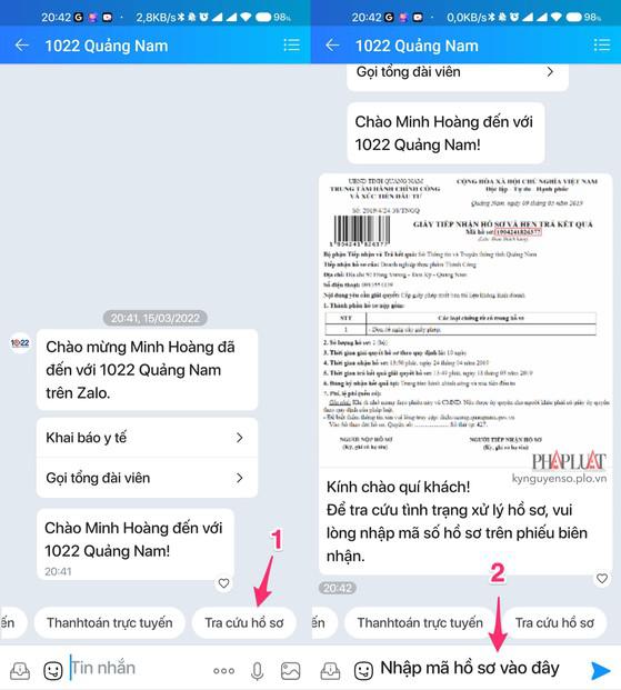 Cách kiểm tra tiến độ giải quyết thủ tục hành chính bằng Zalo - 3