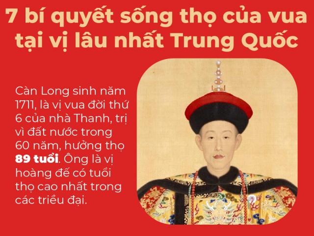 7 bí quyết sống thọ của vua tại vị lâu nhất Trung Quốc