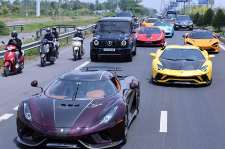 Koenigsegg Regera cùng dàn siêu xe "đi phượt" Sài Gòn - Cần Thơ