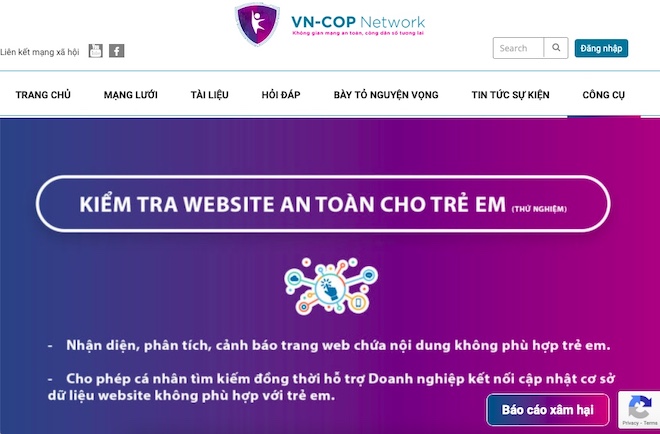 Website bảo vệ trẻ em do Bộ TT&TT quản lý, có tính năng &#34;Báo cáo xâm hại&#34; - 1