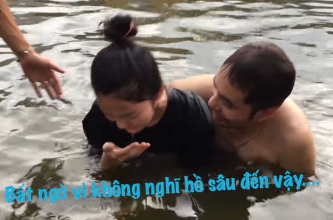 Mỹ nhân Thanh Hóa hoảng sợ vì chìm nghỉm dưới hồ sâu 7m, người mệt đờ khi quay dưới nước - 8