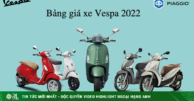 Bảng giá xe Vespa mới nhất đầy đủ phiên bản tháng 4/2022