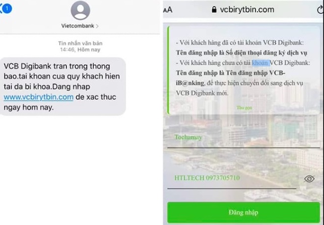 Cảnh báo SMS &#34;tài khoản VCB Digibank bị khóa&#34; được gửi từ tổng đài giả Vietcombank - 2