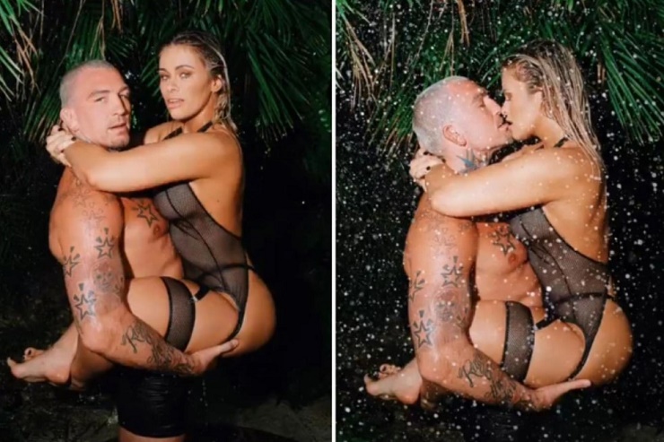 Mỹ nhân UFC chụp ảnh nóng cùng chồng, nữ ring girl mặc bikini giữa tuyết - 1