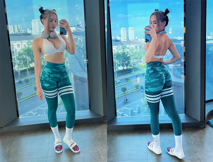 Hot girl Kim Kha khoe vòng ba 98 cm, “làm xiếc” với Yoga dịp đầu Xuân - 1