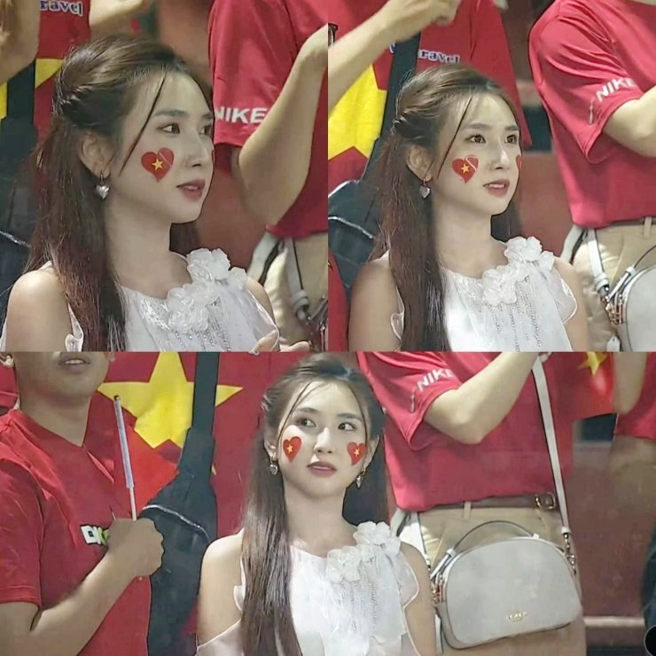 Không phải Hòa Minzy, đây là nữ cổ động viên Việt Nam &#34;gây sốt&#34; sân vận động Thái Lan - 1