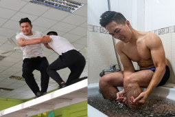 Quốc Cơ, Quốc Nghiệp bị té, gặp chấn thương trước khi qua Ý lập kỷ lục Guinness mới