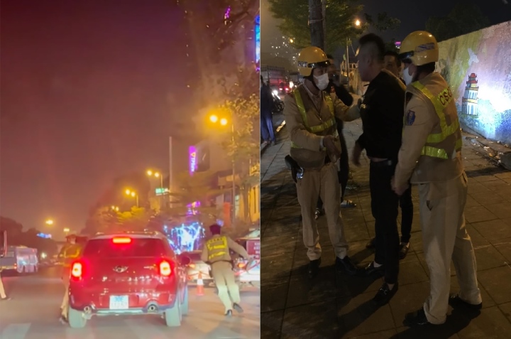 Tạm giữ tài xế "thông chốt" kiểm tra nồng độ cồn, hất CSGT lên nắp capo - 1