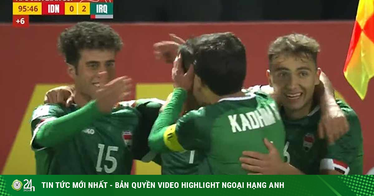 Kết quả bóng đá U20 Indonesia U20 Iraq Thẻ đỏ, 2 pha bỏ lỡ khó tin và đòn đau phút 90+6 (U20