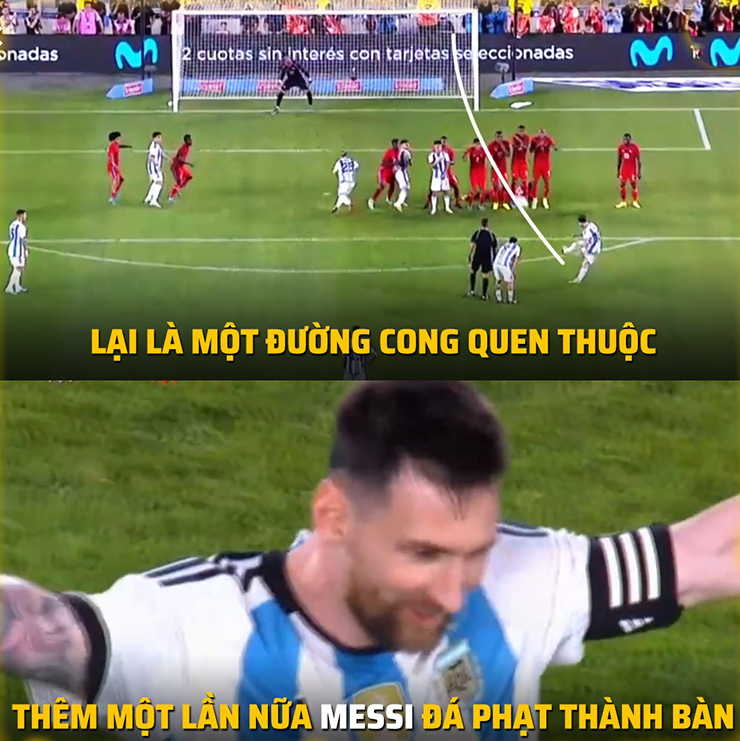 Ảnh chế: Ronaldo gọi, Messi trả lời với một siêu phẩm sút phạt - 1