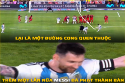 Ảnh chế: Ronaldo gọi, Messi trả lời với một siêu phẩm sút phạt