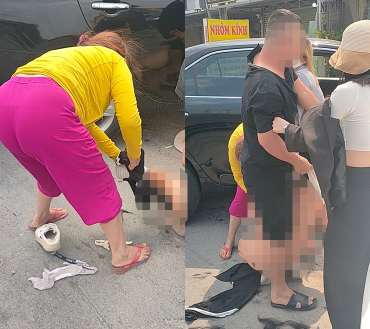 Người phụ nữ bị cắt tóc, lột quần áo giữa đường - 1