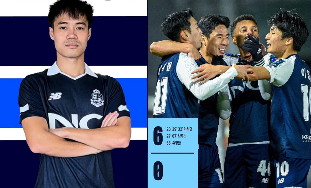 Văn Toàn kiến tạo giúp Seoul E-Land thắng sốc 6-0 đội dẫn đầu K-League 2 - 1